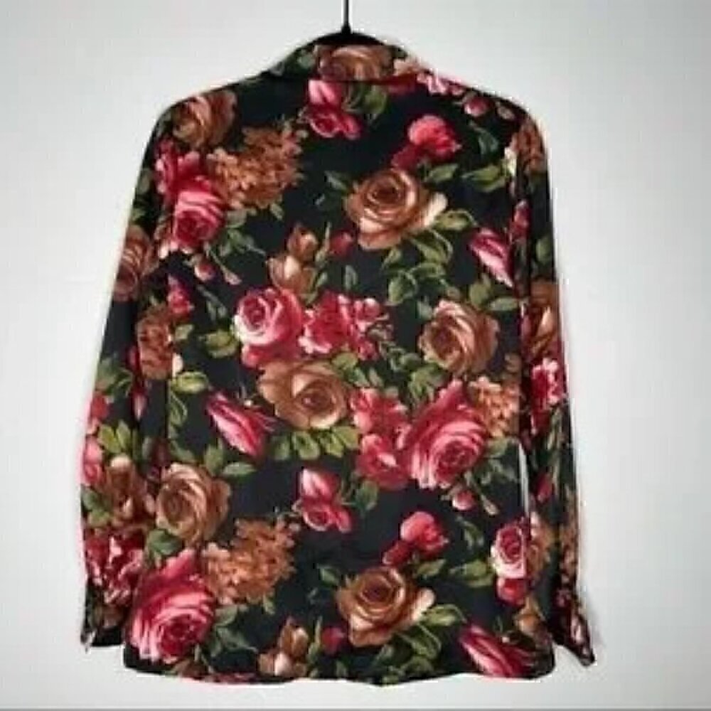 Vintage Contessa Monique Floral Button Front Blouse | 12 | by Florence Alper - Picture 3 of 6